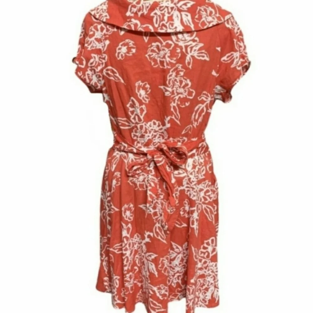 FREE PEOPLE A Thing Called Love Mini Linen Red Floral Dress NWT sz 12